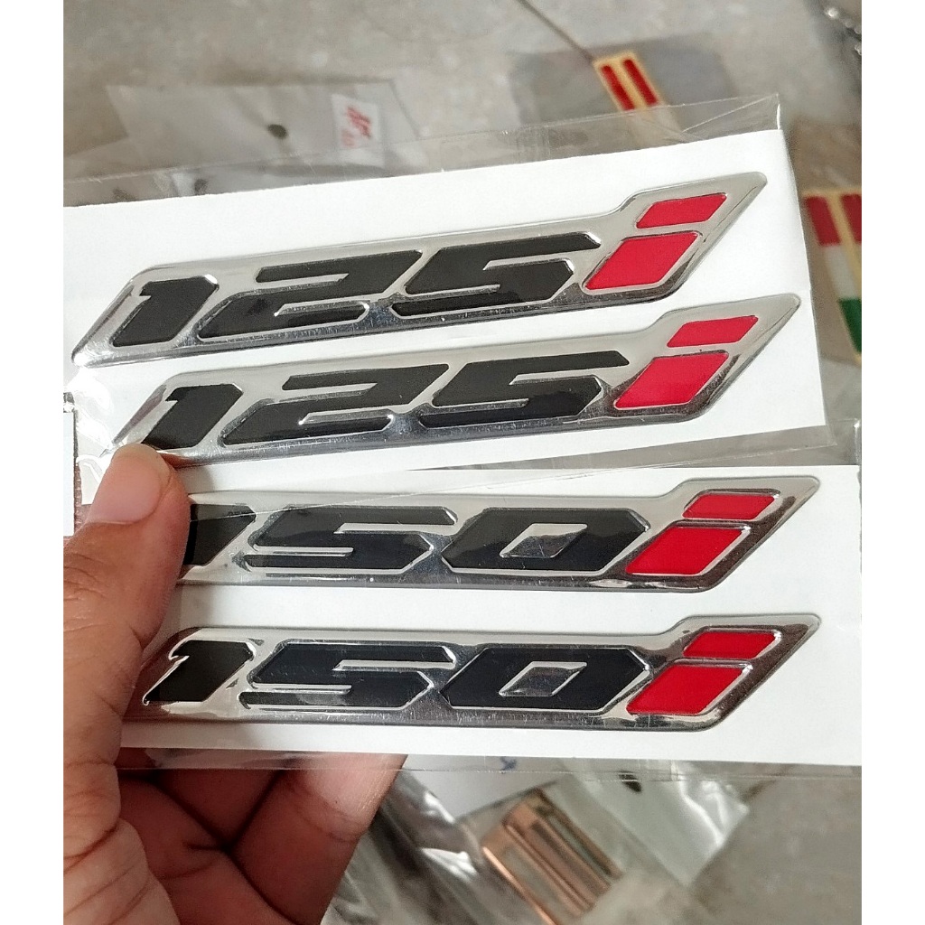 Tem chữ nổi. Số 110i, 125i ,150i , 160i Dán xe Vario. Hàng cao cấp. Sắc nét, không phai màu. Tem Logo xi mạ có keo dán