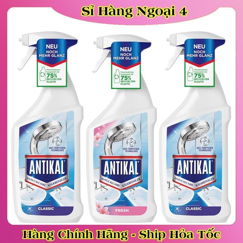 Tẩy Cặn Canxi Và Chống Ăn Mòn Inox Antikal 750ml Tẩy Cặn Vệ Sinh Vòi Rửa, Vòi Sen, Vách Kính, Bể Cá, Gương Soi