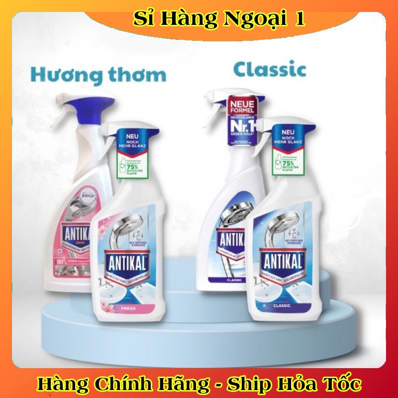 Tẩy Cặn Canxi Và Chống Ăn Mòn Inox Antikal 750ml Tẩy Cặn Vệ Sinh Vòi Rửa, Vòi Sen, Vách Kính, Bể Cá, Gương Soi