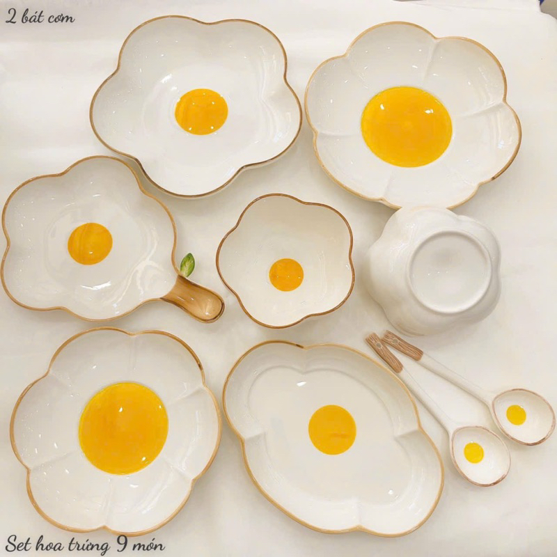 Bộ Bát Đĩa Gốm Sứ Decor, Bát Ăn Cơm, Bát Ăn Chè, Chén Dĩa Dễ Thương Bộ ...