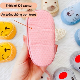 Giày vớ tập đi cổ ngắn đế chống trượt hình thú đáng yêu cho bé