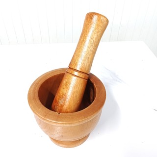 [Quà Tặng] Combo Thớt 25cm và Chày Cối 12cm Gỗ Tự Nhiên Cao Cấp - Tặng 1 Giá Gỗ Loại 1