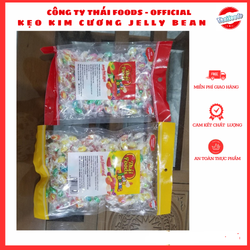 Kẹo kim cương, kẹo dẻo vị hoa quả 7 vị Thái Foods túi 180gr đỏ