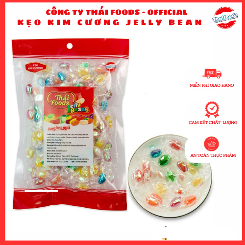 Kẹo kim cương, kẹo dẻo vị hoa quả 7 vị Thái Foods túi 180gr đỏ