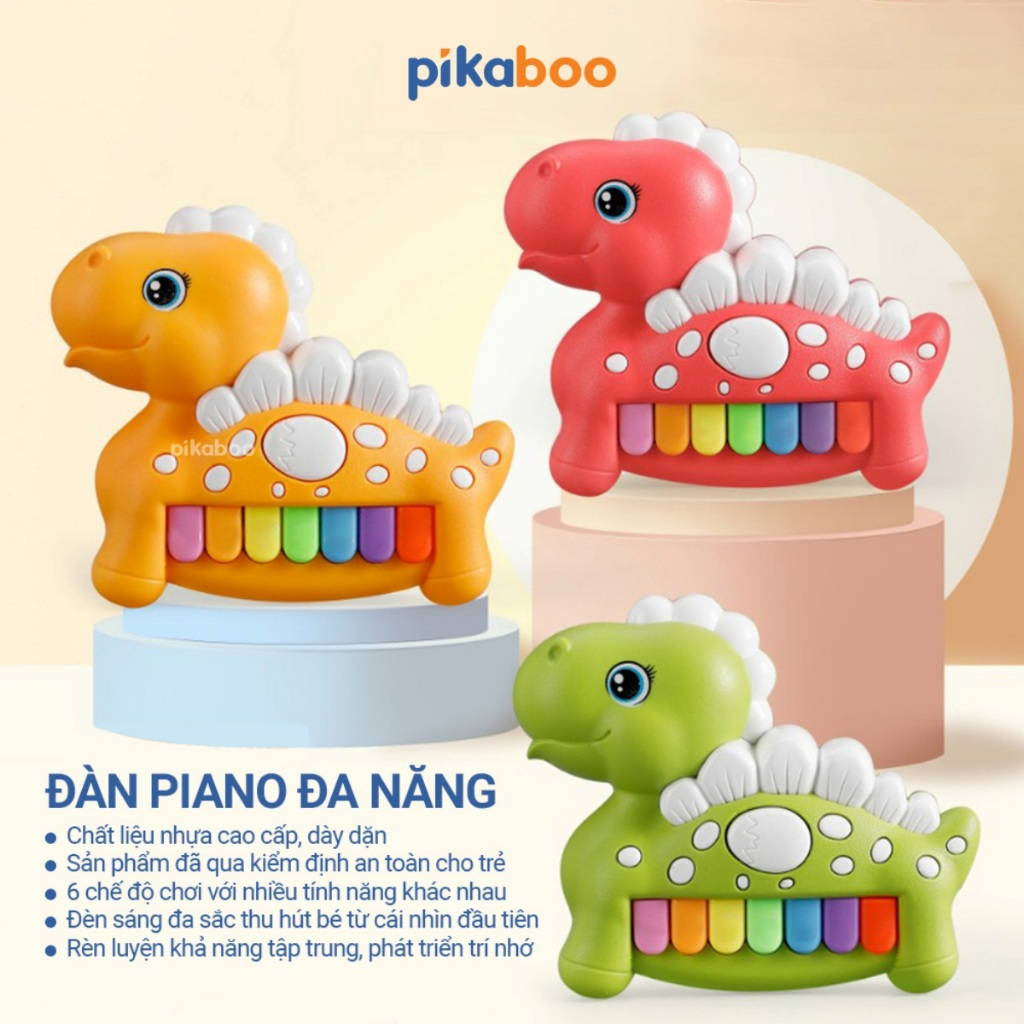 Ảnh Đồ chơi đàn piano khủng long cao cấp Pikaboo, âm thanh vui nhộn, chất liệu nhựa an toàn cho bé 2