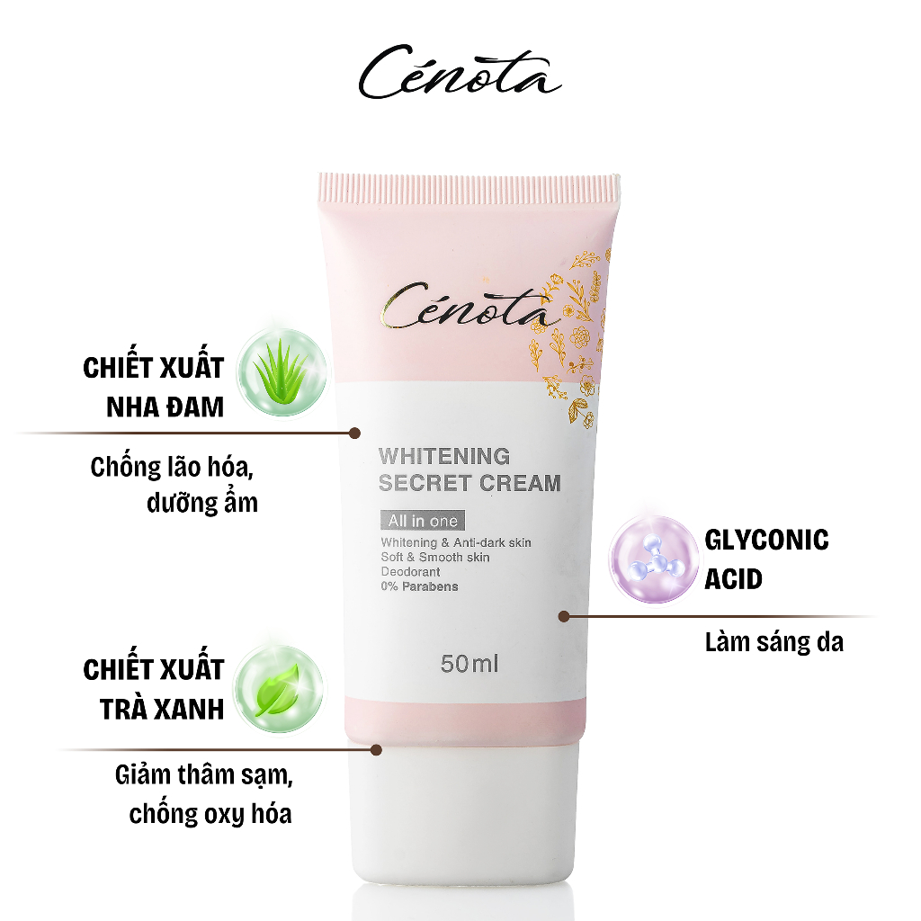 Ảnh Kem mờ thâm vùng kín CENOTA Whitening Secret Cream 50ml 2