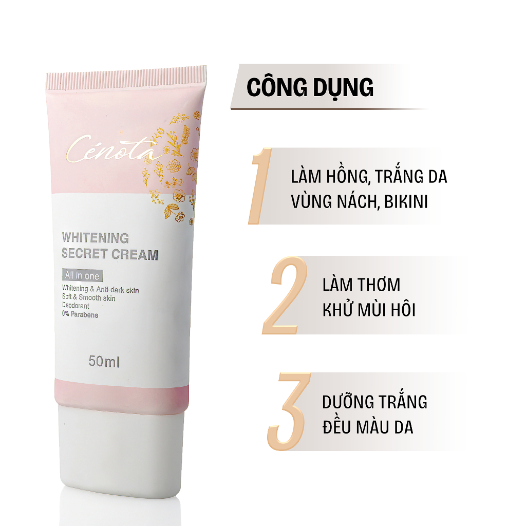 Ảnh Kem mờ thâm vùng kín CENOTA Whitening Secret Cream 50ml 3