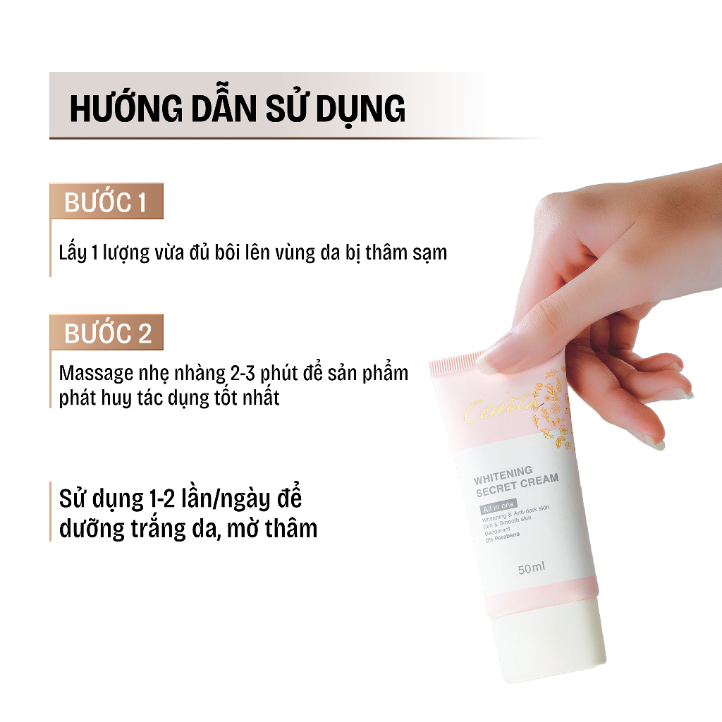 Ảnh Kem mờ thâm vùng kín CENOTA Whitening Secret Cream 50ml 4