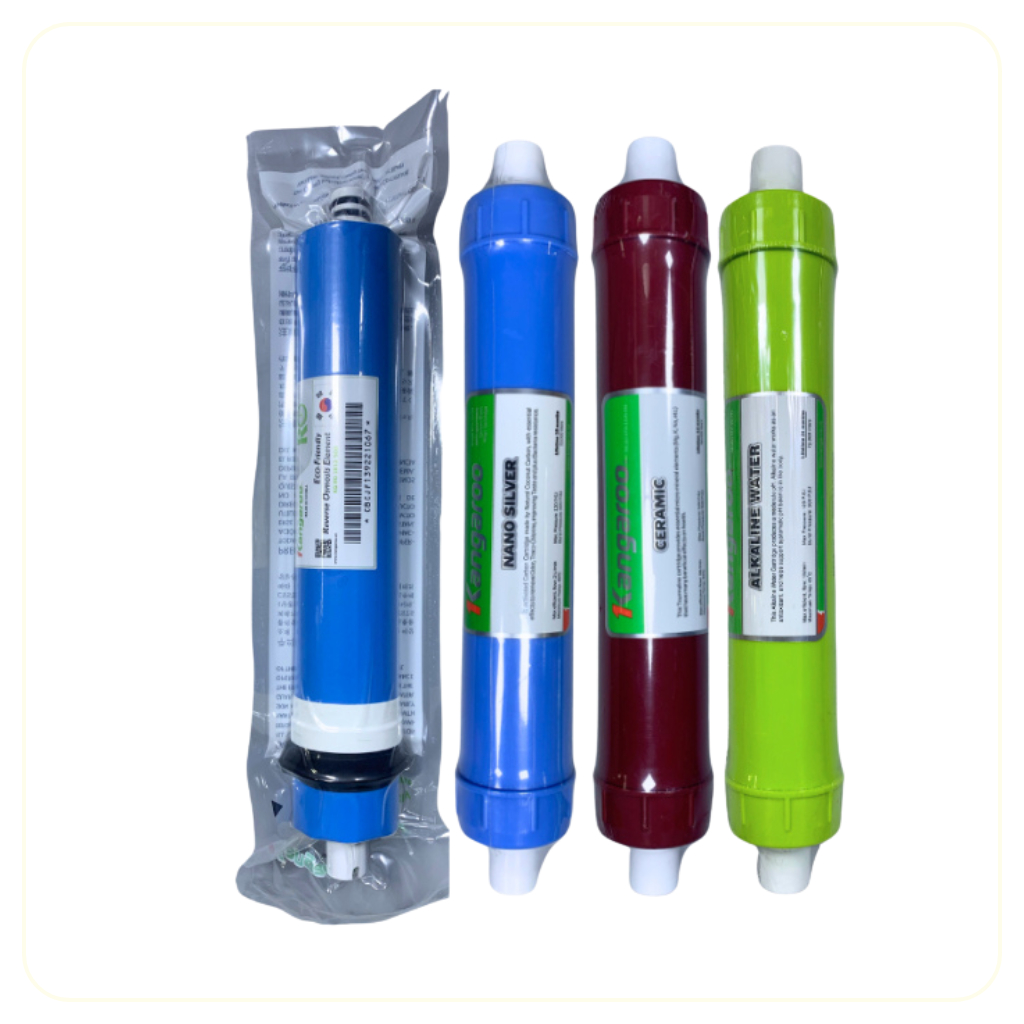 Combo 7 Lõi Lọc Nước Kangaroo Gồm Bộ Thô 123 Và Màng RO Nano Ceramic Alkaline Dùng Cho Máy Lọc Nước KG104A...