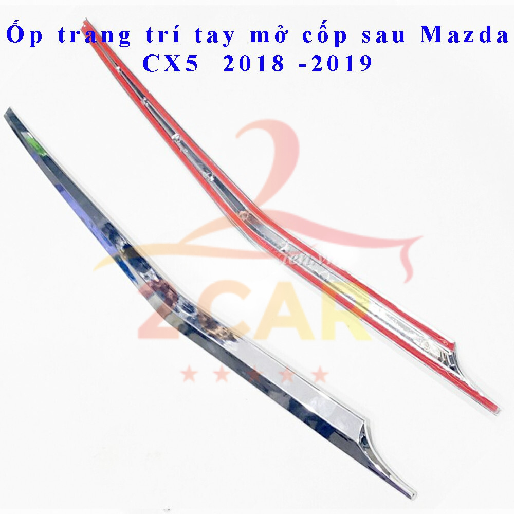 Ốp viền tay mở cốp sau xe Mazda CX5, CX-5 2018 - 2019 - 2020 - 2021- 2022- 2023-2024 mạ crom cao cấp
