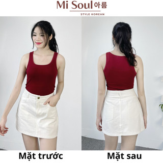 Áo 2 Dây Nữ Có Đệm Mút Bản To Cotton BigSize Misoul, Áo 3 Lỗ Nữ Bản To Có Mút Ngực 320 - 328