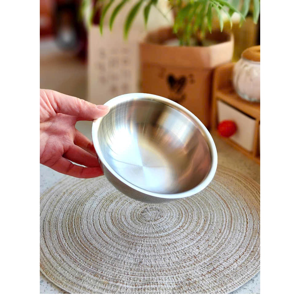 Bát Cơm Inox Có Cách Nhiệt, Chén Bát Ăn Inox Cao Cấp An Toàn, Bát Cơm 12cm Lunkai LK560