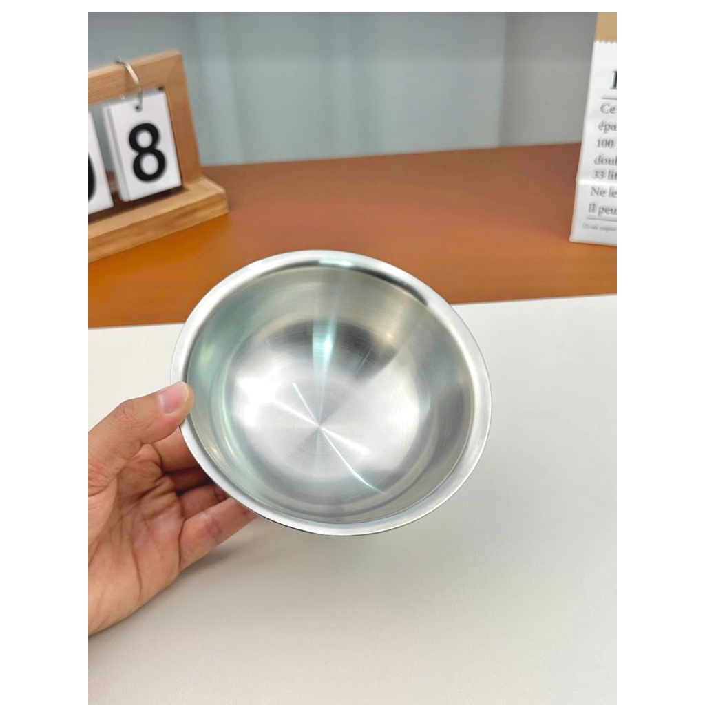 Bát Cơm Inox Có Cách Nhiệt, Chén Bát Ăn Inox Cao Cấp An Toàn, Bát Cơm 12cm Lunkai LK560