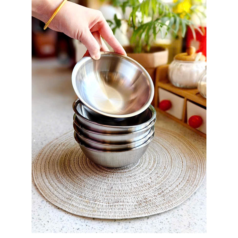 Bát Cơm Inox Có Cách Nhiệt, Chén Bát Ăn Inox Cao Cấp An Toàn, Bát Cơm 12cm Lunkai LK560