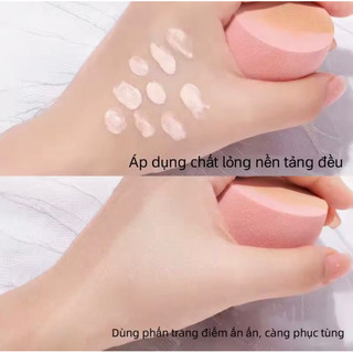 Bông mút trang điểm bọt biển khô ướt lưỡng dụng vát giọt nước