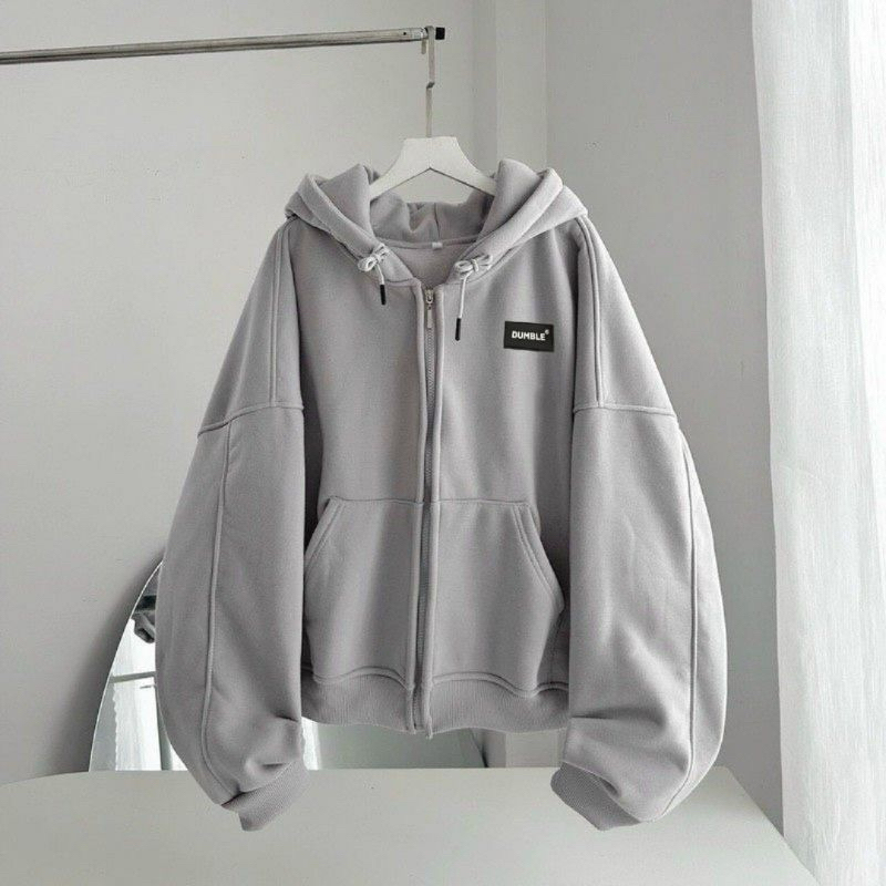 Áo Khoác Hoodie zip Form Rộng Unisex Mũ 2 Lớp , Có Khoá Kéo