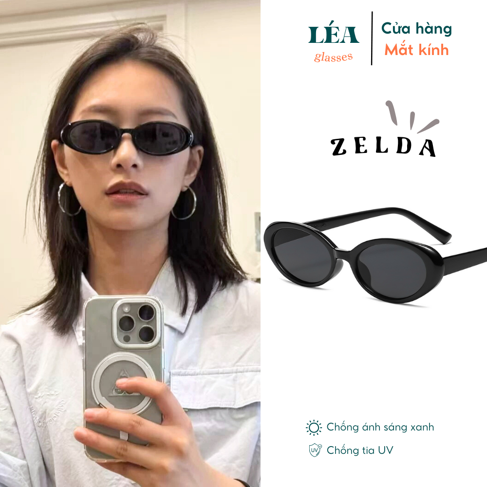 [LÉA GLASSES] Kính râm mát chuyên đi nắng ZELDA Bayonetta Y2K dáng Oval ...