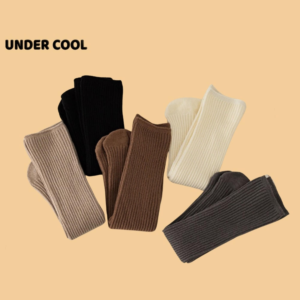Set 5 đôi tất vớ cotton cao đùi gân tăm cho bé gái, sợi bông mềm mại, thoáng khí và khử mùi UNDERCOOL TC48