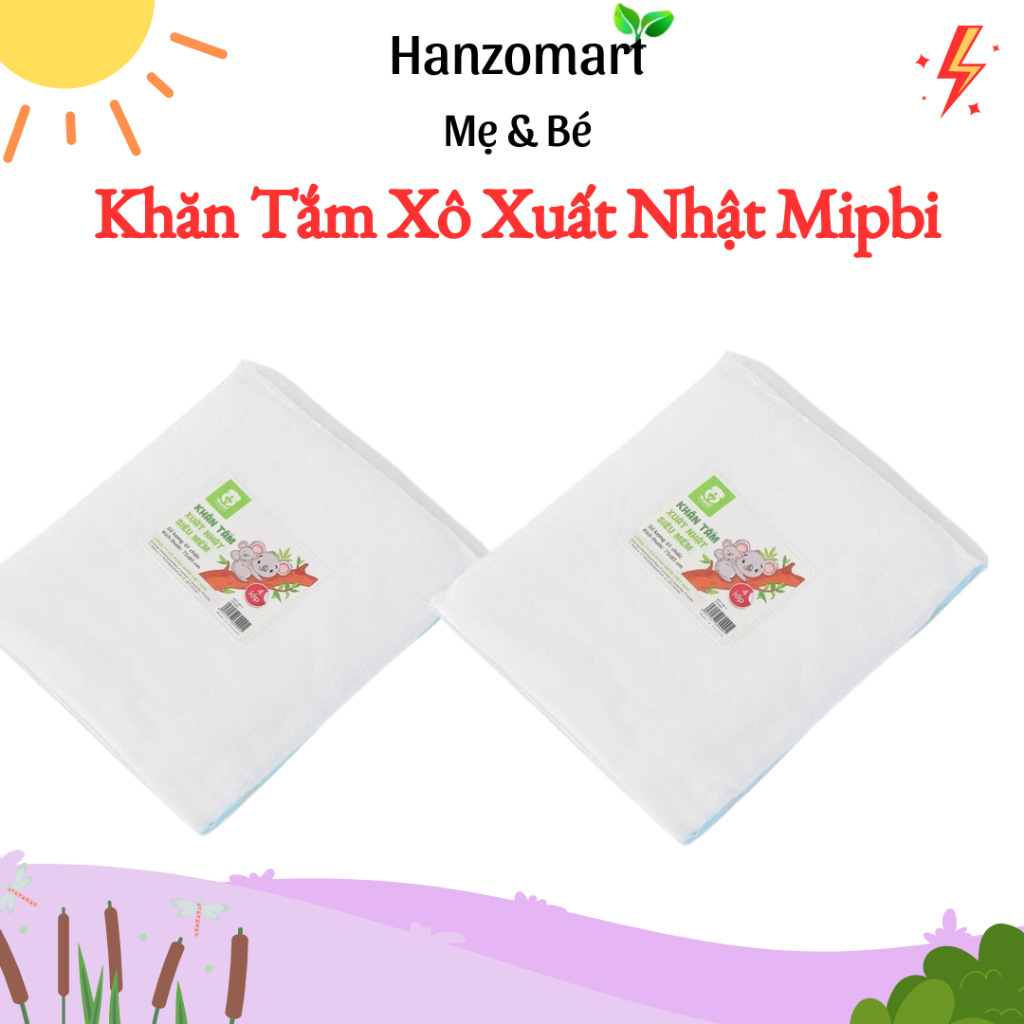 Khăn tắm xô xuất Nhật Mipbi siêu mềm (75x75cm) - hanzo2009