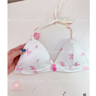 Áo bra phối phụ kiện Nơ hồng dễ thương - handmade by MimiHouse