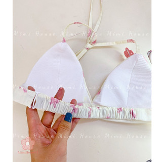 Áo bra phối phụ kiện Nơ hồng dễ thương - handmade by MimiHouse