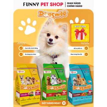 Thức ăn hạt cho chó Phốc Sóc Dog Smile - Hạt cho chó con, hạt cho chó lớn trưởng thành bao 500g hoặc 2Kg