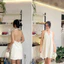 Đầm linen bột cổ yếm trắng NA DRESS