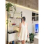 Đầm linen bột cổ yếm trắng NA DRESS
