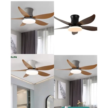 Quạt trần cổ ngắn 5 cánh,Quạt trần thấp sải cánh 1m22 phù hợp lắp phòng khách-phòng ngủ-bếp,quạt đảo chiều có điều khiển
