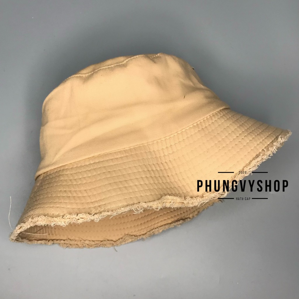 Mũ bucket tai bèo vành phungvyshop BO TUA RUA RÁCH TRƠN- nón unisex nam nữ