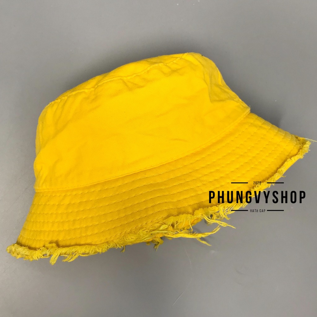 Mũ bucket tai bèo vành phungvyshop BO TUA RUA RÁCH TRƠN- nón unisex nam nữ