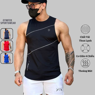 Áo Ba Lỗ Tanktop Thể Thao Chạy Viền GymFox Vải Thun Lạnh Form Body