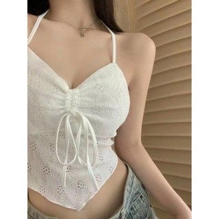 Áo Bra  Ren Dạng Yếm 2 Dây Buộc Vạt Nhọn Kèm Mút Dây Thắt Nơ Trước Ngực Mã 9604