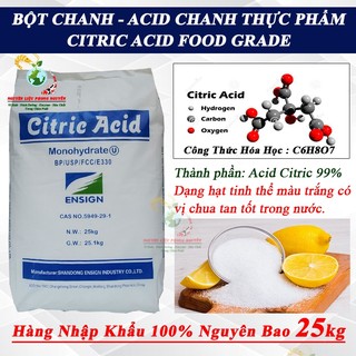 Axit citric bột chanh axit chanh chất tạo độ chua phụ gia trong thực phẩm, đồ uống, nguyên liệu trong mỹ phẩm