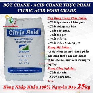Axit citric bột chanh axit chanh chất tạo độ chua phụ gia trong thực phẩm, đồ uống, nguyên liệu trong mỹ phẩm