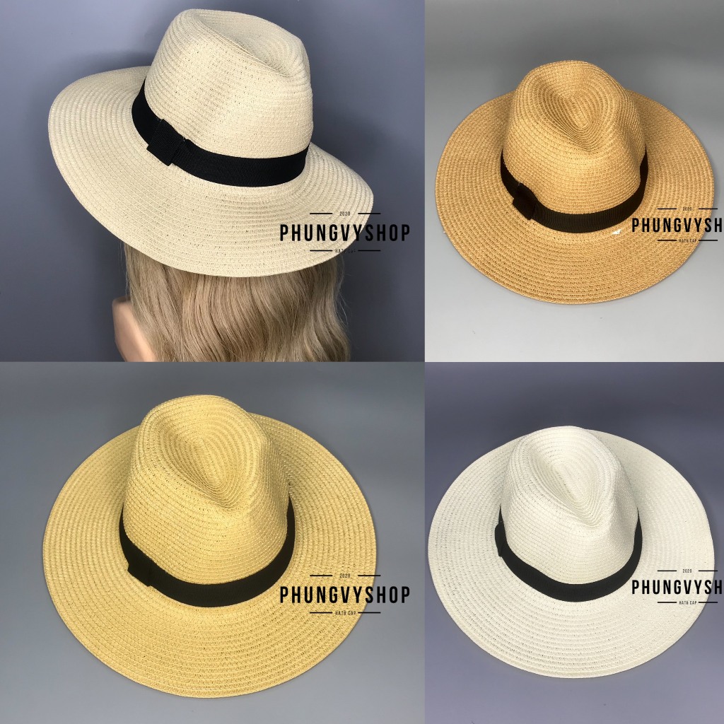 (LOẠI DÀY) Mũ cói PANAMA unisex NAM NỮ- nón đi biển che nắng