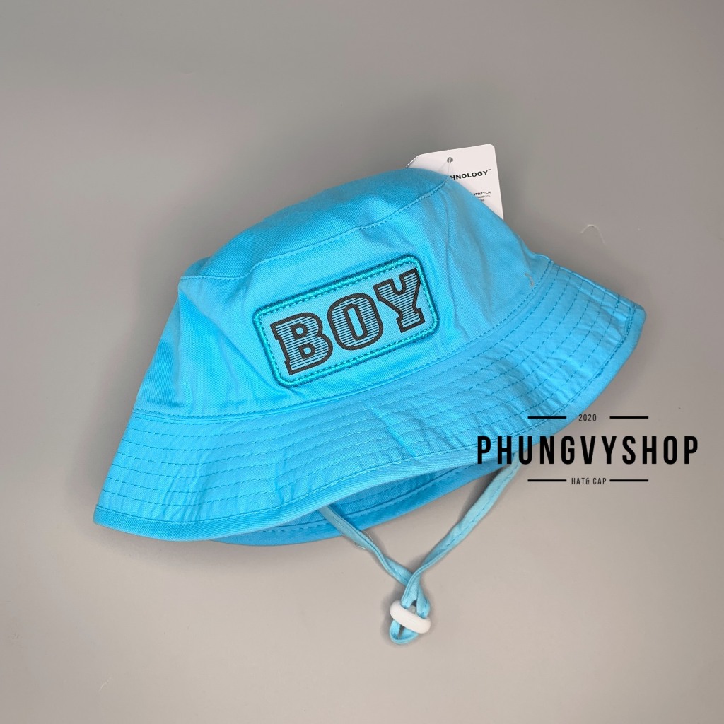 (Bé 2-4 tuổi/ Vòng đầu 51cm) Mũ bucket dễ thương thêu BOY TRƠN- Nón trẻ em