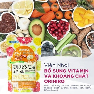 Viên Nhai Bổ Sung Vitamin Và Khoáng Chất Orihiro Dạng Túi 120 Viên