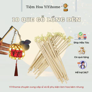 Cán Đèn Lồng Tre Có Cán Nhựa, Nắp Cầu Làm Lồng Đèn, Cán Cầm Tay Đèn Lồng Trang Trí Bằng Tre Cao Cấp 27cm YiYihome