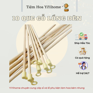 Cán Đèn Lồng Tre Có Cán Nhựa, Nắp Cầu Làm Lồng Đèn, Cán Cầm Tay Đèn Lồng Trang Trí Bằng Tre Cao Cấp 27cm YiYihome