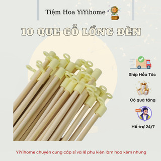 Cán Đèn Lồng Tre Có Cán Nhựa, Nắp Cầu Làm Lồng Đèn, Cán Cầm Tay Đèn Lồng Trang Trí Bằng Tre Cao Cấp 27cm YiYihome