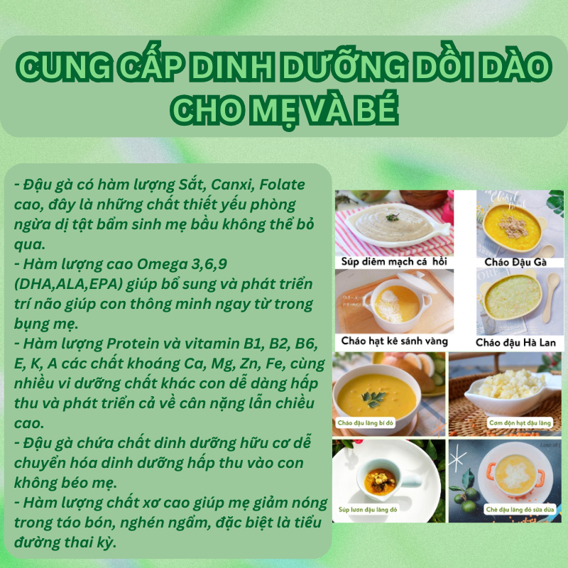 Đậu gà hữu cơ cho bé ăn dặm