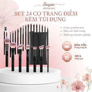 Set 24 Cọ Trang Điểm Kèm Túi Đựng Da Sang Chảnh Cho Người Mới Bắt Đầu Make Up
