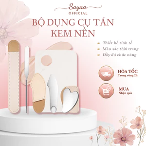 Bộ Dụng Cụ Trộn Tán Kem Nền Que Bằng Thép Không Gỉ , phụ kiện trang điểm Sayaa