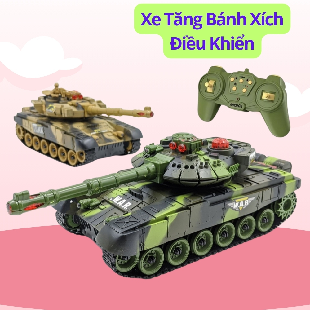 Xe tăng điều khiển đồ chơi xe tăng điều khiển từ xa thiết kế siêu hầm hố chất liệu cao cấp siêu bền