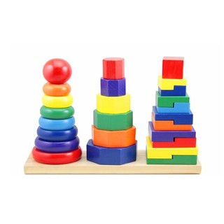Đồ chơi xếp chồng, đồ chơi xếp cọc 3 màu sắc thông minh trí tuệ cho bé ( Tháp 3 cọc mã TZ-3 )