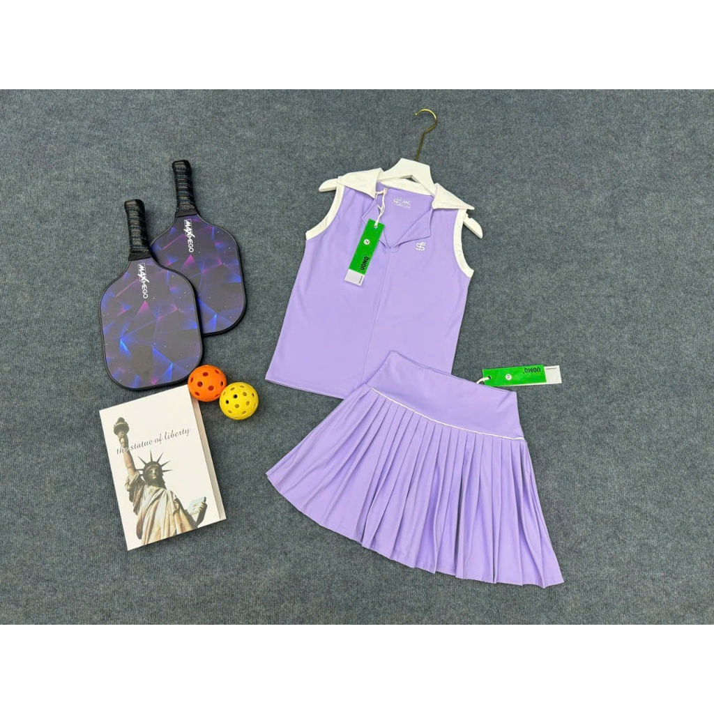HOT Set Thể Thao, Bộ váy áo  Nữ  vải LULU chơi Tennis, Cầu Lông, Golf, Pickleball QC cao cấp