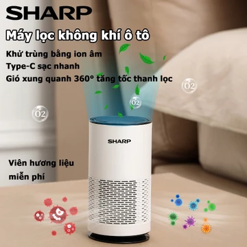 Sharp Máy Lọc Không Khí Ôto Và Gia Đình, Air Purifier，Khử mùi, vi khuẩn, nấm mốc, mang lại bầu không khí trong lành