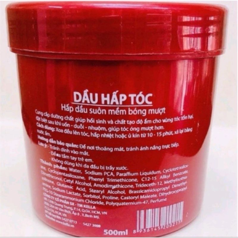 Dầu hấp tóc suôn mềm óng mượt Kella chính hãng hũ 500g