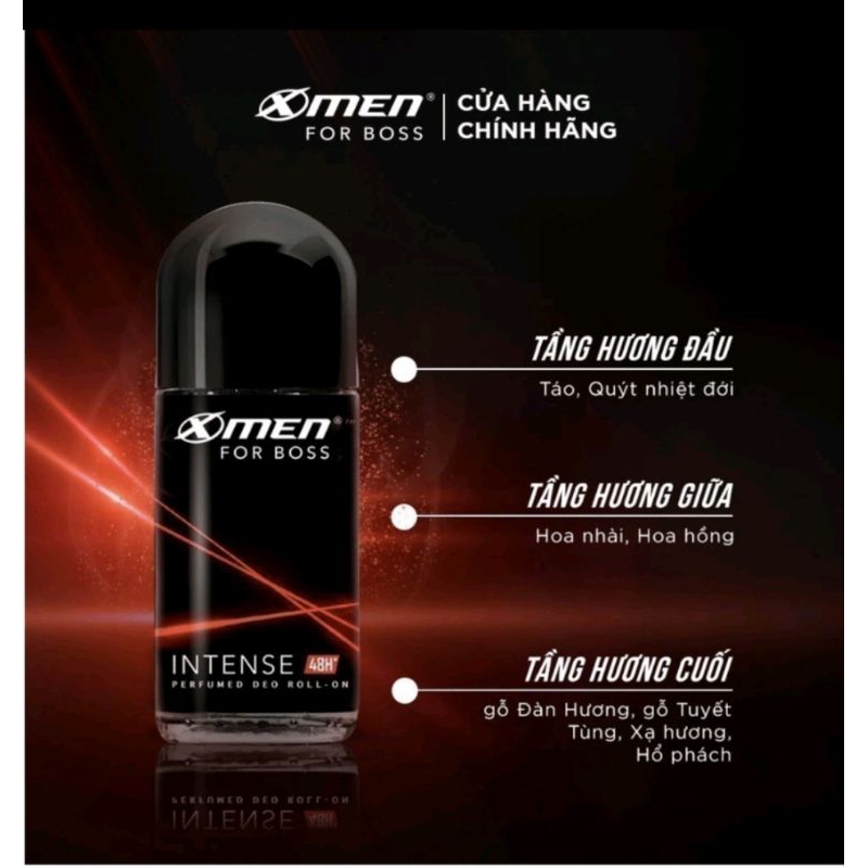 Lăn Khử Mùi X Men For Boss Intense Chai 50ml